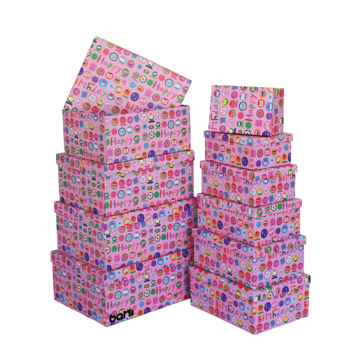 bani - Pink Birthday Cake - 10 Piece Nesting Gift Box Set with Lid - M10-82 (1)