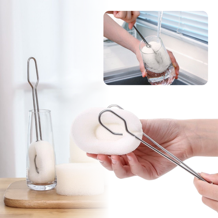 Betty's Home & Beauty - Sponge Cup Cleaner with Steel Handle