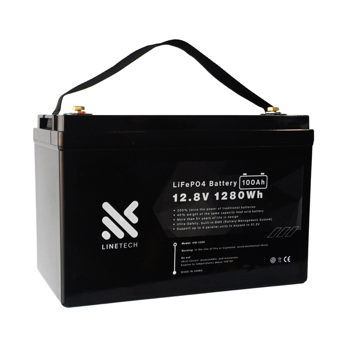 LINETECH 12.8V 100Ah 1280Wh LiFePO4 Battery