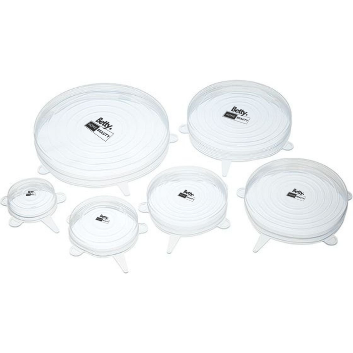 Betty's Home & Beauty - 6 Pack Silicone Stretching Food Preserving Lids