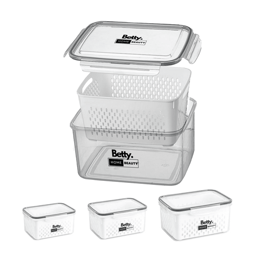 BHB - Airtight Storage Container Set with Strainer Inserts (3 Piece) - tomu.co.za