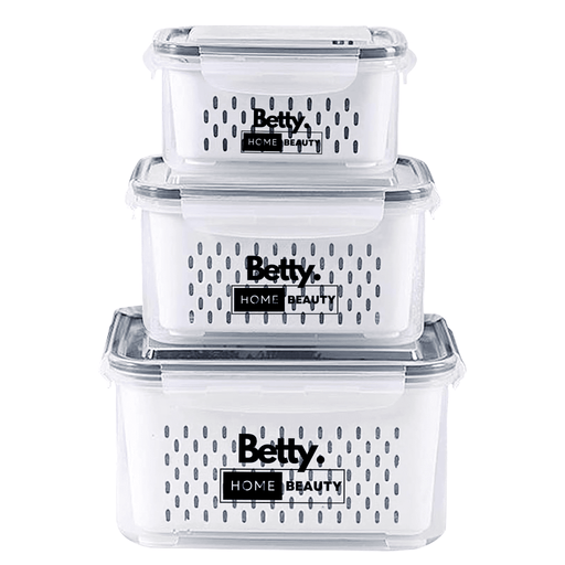 BHB - Airtight Storage Container Set with Strainer Inserts (3 Piece) - tomu.co.za