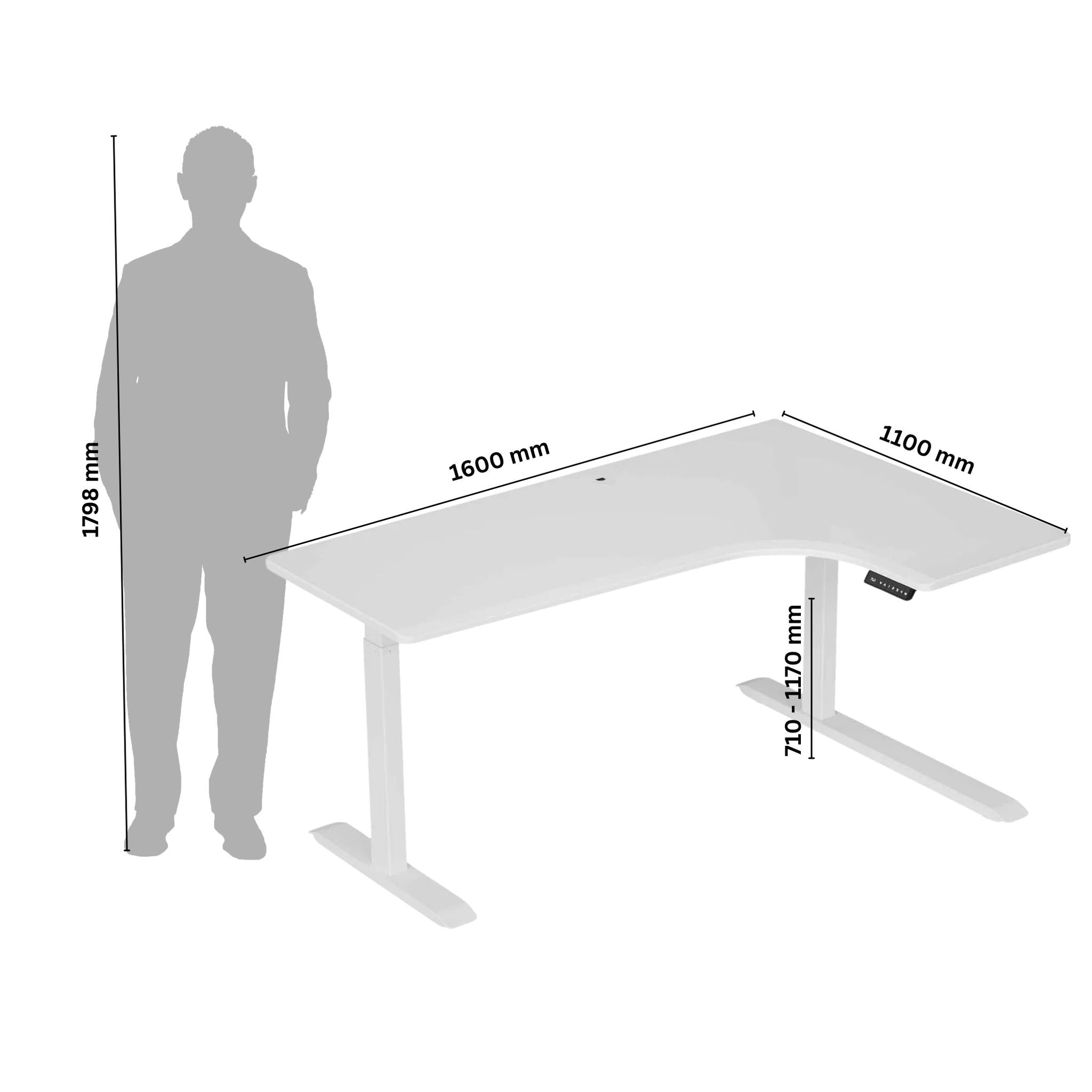 L-Shaped Standing Desk South Africa | ErgoArch Corner Desk | tomu.co.za