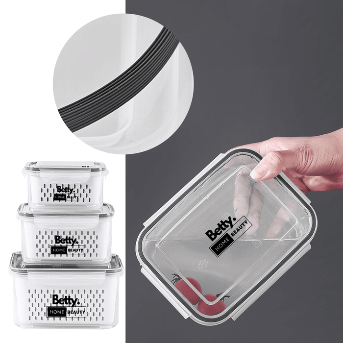BHB - Airtight Storage Container Set with Strainer Inserts (3 Piece)