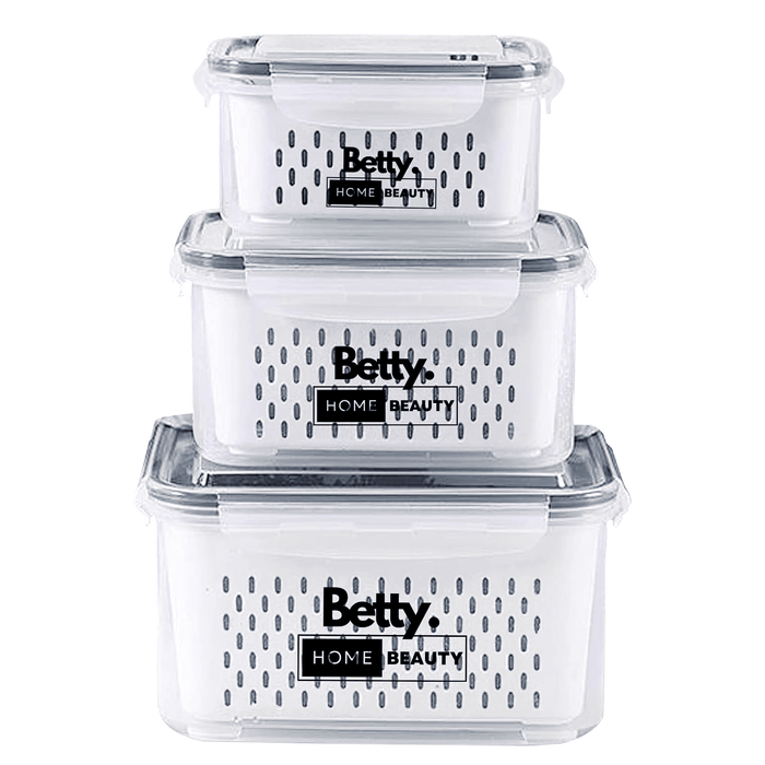 BHB - Airtight Storage Container Set with Strainer Inserts (3 Piece)